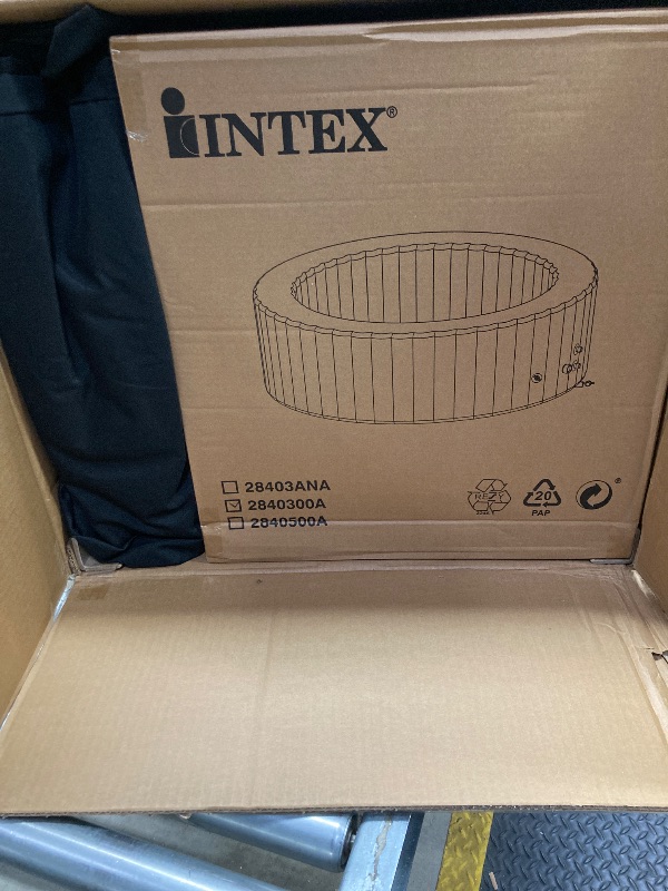 Photo 1 of *Damaged & Missing Parts*INTEX 28425EH PureSpa Bubble Massage Spa Set Outdoor Inflatable Portable Hot Tub, Includes Energy Efficient Spa Cover, Saltwater System Ready, 4 Person, 77in x 28in
