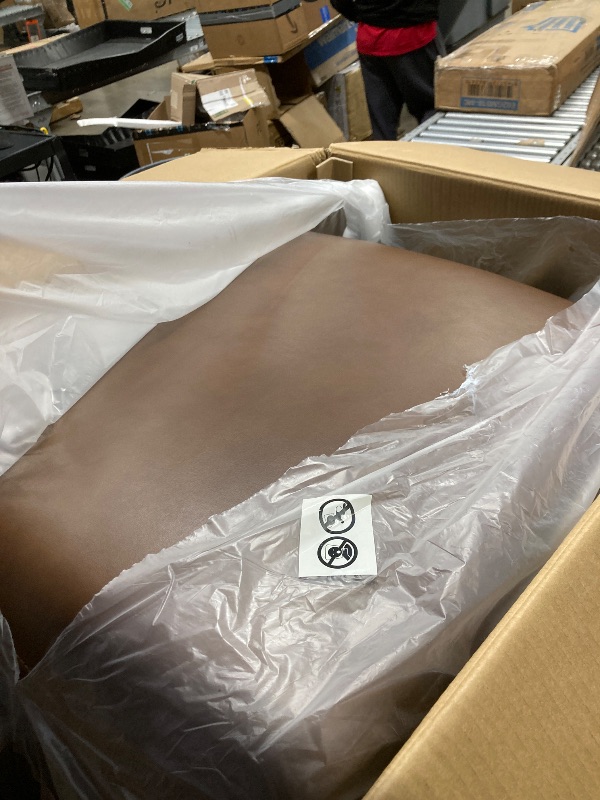 Photo 1 of ***MISSING PARTS**Adult Manual Recliner Chair, 360° Swivel Sofa Rocker, Faux Leather Single Sofa with Adjustable Backrest and Footstool, Modern Wingback Recliner with Hidden Pull Tabs, Living Room Armchair, Brown