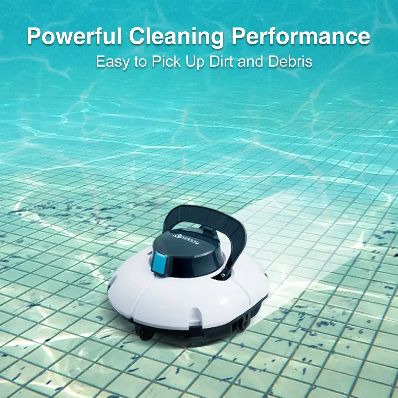 Photo 1 of (2025 Upgrade) Cordless Robotic Pool Cleaner, Winny Pool Cleaner Automatic Pool Vacuum with Dual Filters, 80 Mins Runtime, Ideal for Flat Above Pools Up to 645 Sq.Ft (White and Blue)