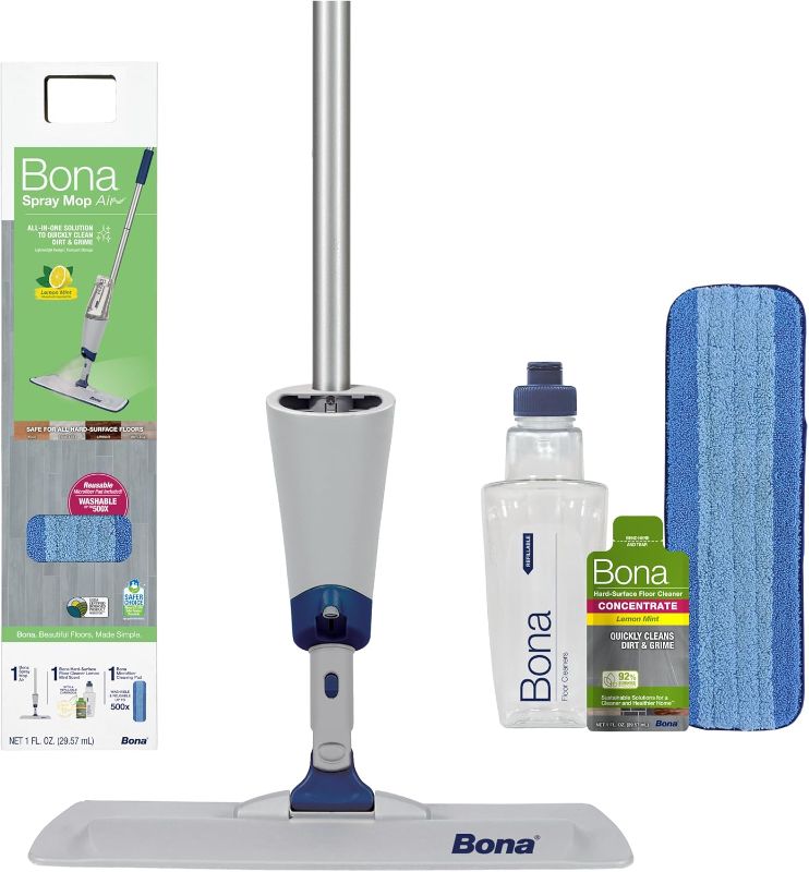 Photo 1 of ***(MISSING PARTS SELLING AS IS -INCOMPLETE)*** 
Bona Spray Mop Air - Includes Multi Microfiber Pad - Lemon Mint Scent - Lightweight & Compact Mop
