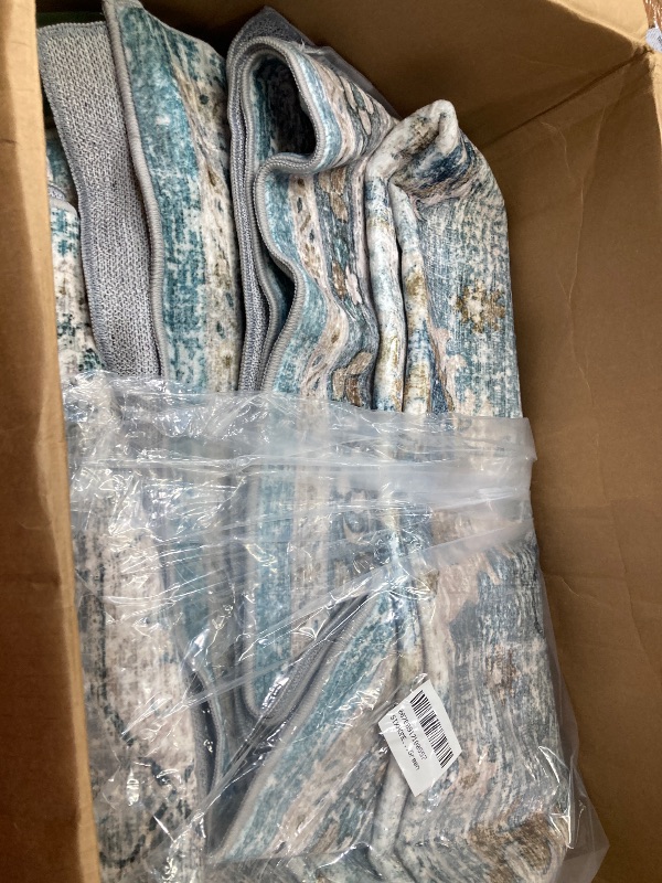 Photo 1 of ***No size*******The color may vary****

SAFAVIEH Baldwin Collection Area Rug - , Ivory & Teal, Vintage Boho Chic Distressed Design, Non-Shedding & Easy Care, Ideal for High Traffic Areas in Living Room, Bedroom (BDN128C)