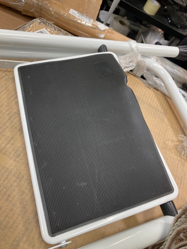 Photo 1 of ***It is used and a little sunken*3 Step Ladder, Portable Steel Folding Step Stool with Wide Anti-Slip Pedal & Convenient Handgrip, 500lbs Sturdy Steel Ladder, White