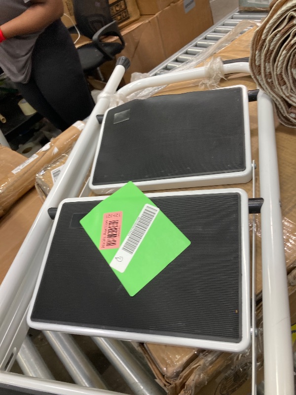 Photo 1 of ***It is used and a little sunken*3 Step Ladder, Portable Steel Folding Step Stool with Wide Anti-Slip Pedal & Convenient Handgrip, 500lbs Sturdy Steel Ladder, White