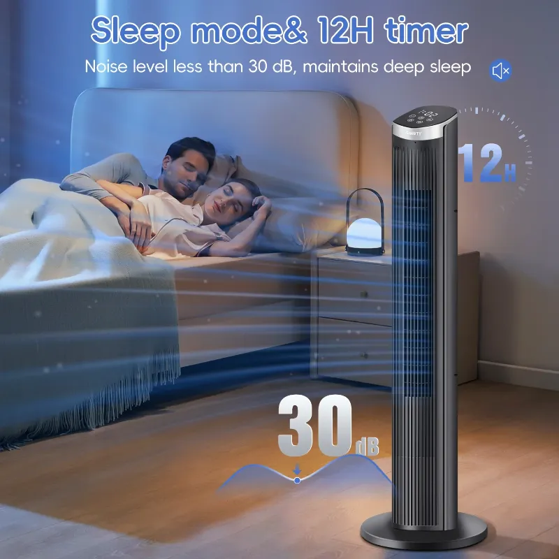 Photo 1 of ****the bottom cover is missing***** Tower Fans for Home, CIICII 90° Oscillating Floor Fan,LED Display with Remote,28ft/s High Velocity,5 Speeds, 12H Timer, 3 Modes- Black