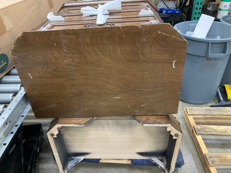 Photo 1 of ***There are 2 of them and they are both bald Roundhill Furniture Maderne Traditional Wood Drawer Nightstand, Antique Walnut Finish