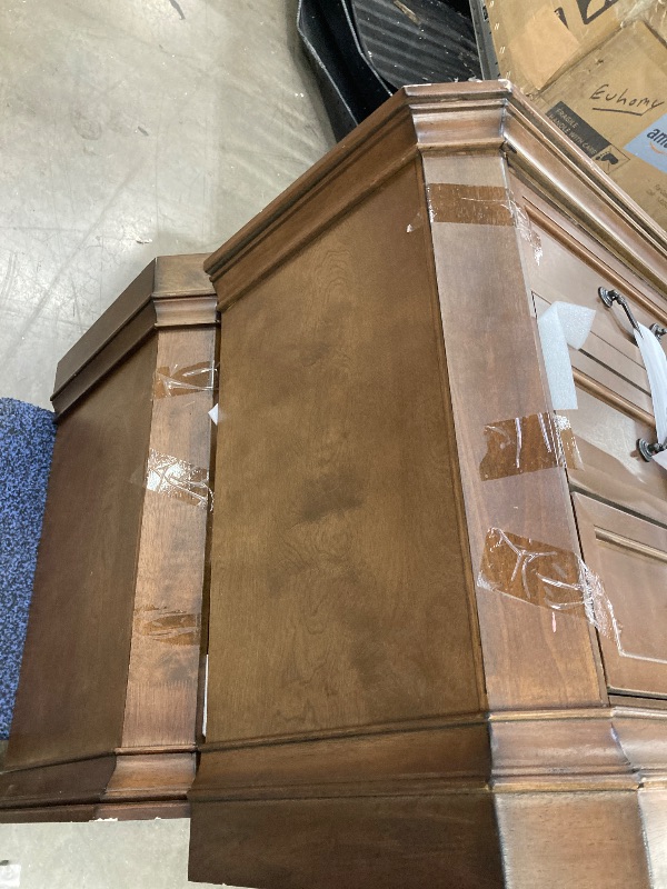 Photo 1 of ***There are 2 of them and they are both bald Roundhill Furniture Maderne Traditional Wood Drawer Nightstand, Antique Walnut Finish