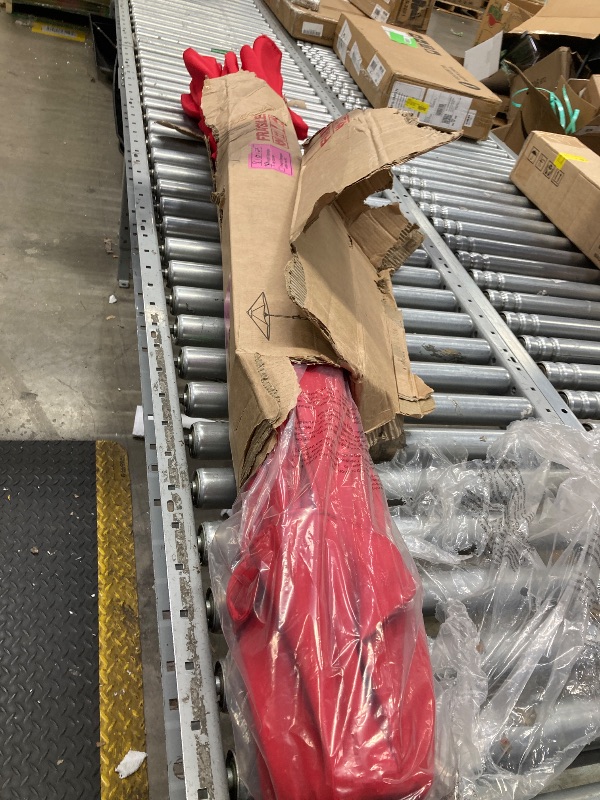 Photo 1 of ****he's missing a stick ***11 ft Patio Umbrella - Table Umbrella Outdoor with Push Button Tilt and Crank, UV Protection, 8 Sturdy Ribs, Market Umbrella for Garden, Deck, Backyard, Lawn, Pool and Beach(Red)