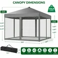 Photo 1 of ****I don't know if it's missing [piece***Vecukty 10x10ft Pop Up Canopy Tent with Removable Mesh Mosquito Sidewalls, Remote-Controlled 8-Color LED Lights ,Instant Outdoor Shelter Gazebo Tent,Gray