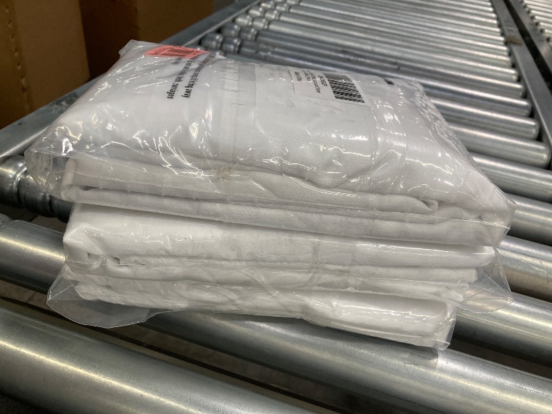 Photo 1 of ***The photo and description is reference, the item is different.OWENIE Sheer White Curtains 84 Inches Long 2 Panels Set for Bedroom, Light Filtering Geometric Jacquard Clip Textured Window Curtain, Modern Farmhouse Curtains for Living Room, Total Wide 84