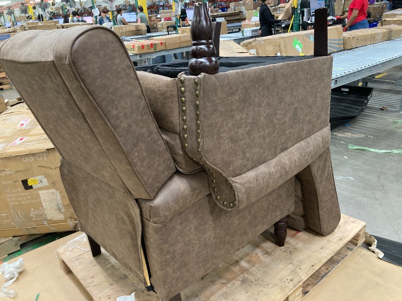 Photo 1 of ***2 CHAIRS INCLUDED***Trygoal Leather Recliner Chair, Pushback Recliner Chair with Adjustable Backrest Footrest, Mid Modern Reclining Chair with Overstuffed Arms Lumbar Support for Reading, Living Room, Green