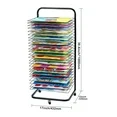 Photo 1 of  ***SHELF RACKS ARE MISSING***Art Drying Rack with 25 Detachable Trays, Dimensions 17x13x39.4 inches, Equipped with Locking Casters, Constructed from Carbon Steel for Classroom, Art Studios, and School Use, Color: Black