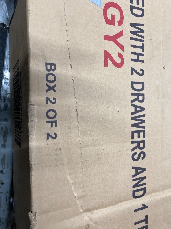 Photo 1 of ***BOX 2 OF 2 ONLY**PARTIAL ITEM***PVWIIK Upholstered Full Platform Bed with Trundle and Drawers for Bedroom, Living Room, Upholstered Soft Fabric Bedframe & Space Saving Design,No Box Spring Needed, Grey