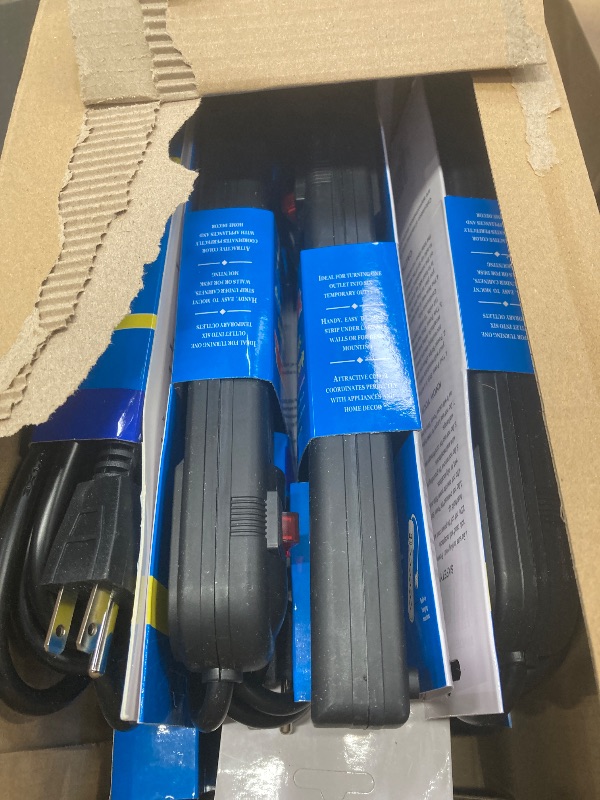 Photo 1 of Copkim 15 Pack 6 Outlet Power Strip Surge Protector Flat Plug Surge Protector Power Strip Wall Mount Overload Protection for Home Office(8 ft,Black)