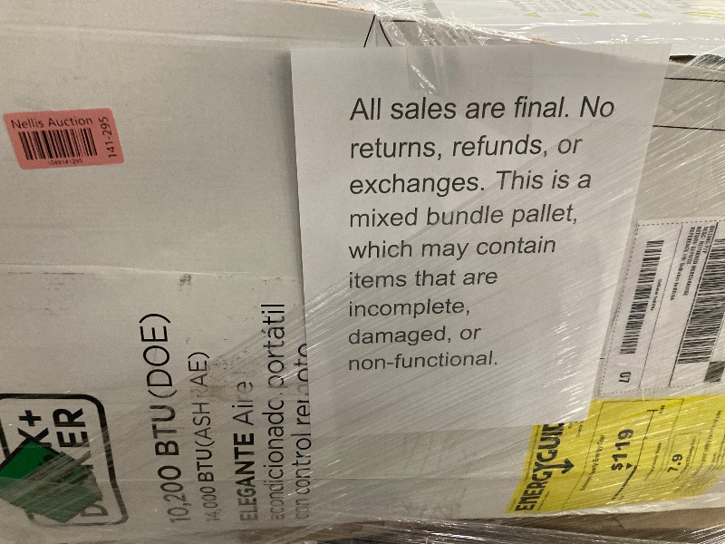 Photo 1 of ****no returns accepted***** final sale *****pallet with air conditioners and possible some fans only for parts, remote control or some part may be missing this pallet also contains small miscellanious item retail price is estimated for parts.