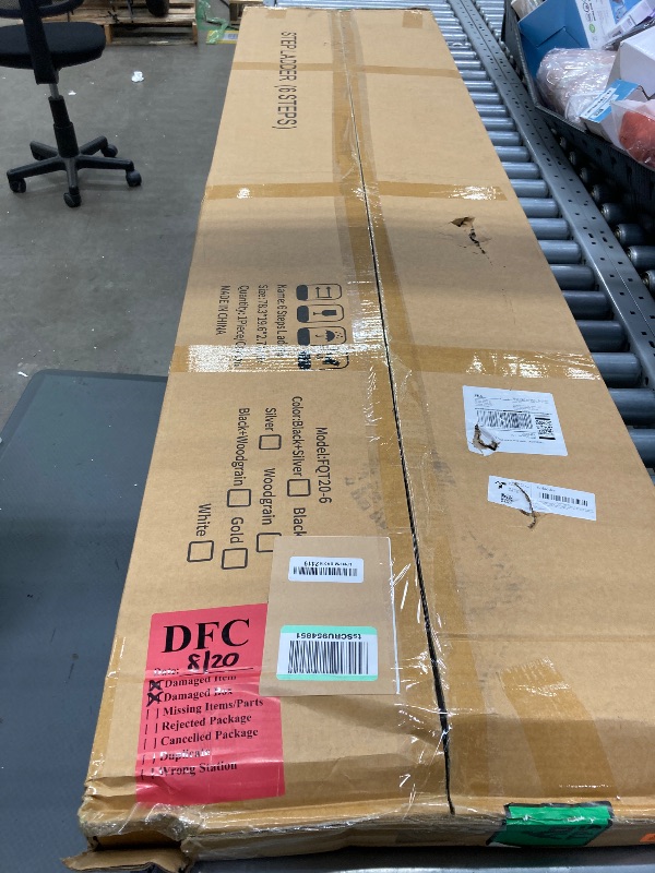 Photo 1 of **DAMAGE TOP RAILING-SEE PICS**SOLADDER 6 Step Ladder for 12 Feet High Ceiling, Folding Step Stool with Handgrip & Anti-Slip Wide Pedal, Portable Lightweight Aluminum Stepladder for Kitchen, Home (300 lbs Capacity) - Black