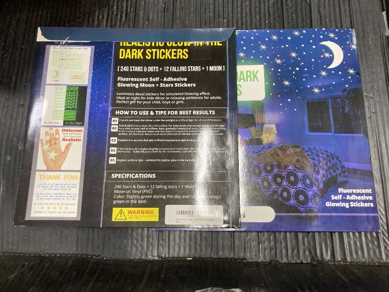 Photo 1 of 2 PACK Glow in The Dark Stars for Ceiling or Wall Stickers - Glowing Wall Decals Stickers Room Decor Kit - Galaxy Glow Star Set and Solar System Decal for Kids Bedroom Decoration