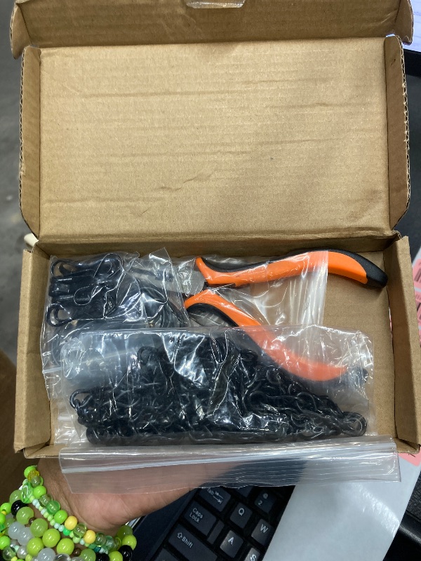 Photo 1 of [Upgraded] 79” Black Electroplated Steel Hanging Chain with S-Hooks, Snap Hooks, Ceiling Hooks & Pliers, 33LBS Load Capacity, Adjustable Length for Hanging Bird Feeders, Planters, Lanterns, Billboards