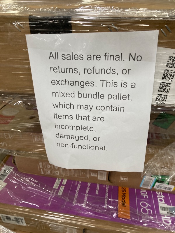 Photo 1 of ********No returns***No refund*******TV pallet doesn't work, only for parts of different brands and sizes. Some turn on, others don't. Broken screens, possibly missing cables and remote control. Returns not accepted. Final sale, approximate retail price o