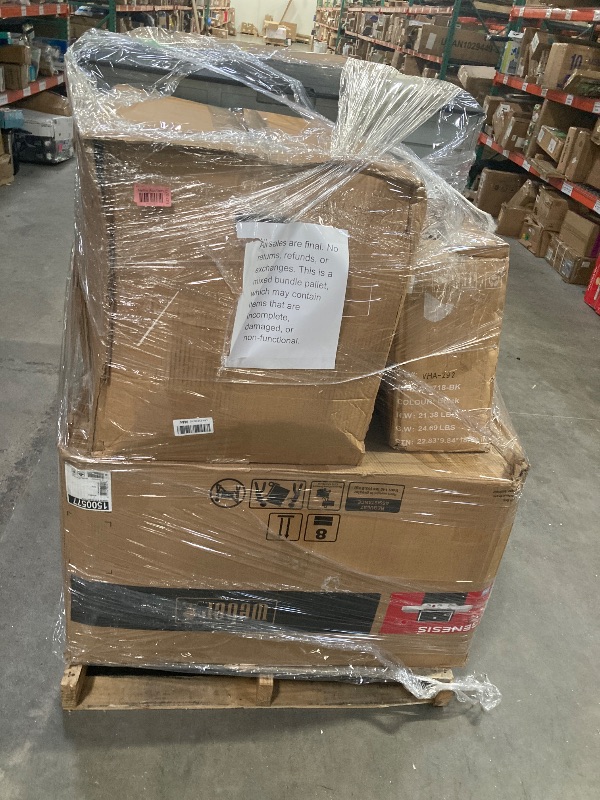 Photo 1 of ****no returns accepted***** final sale *****pallet   *****Pallet with different patio items such as grill, grass cutting machine, storage and much more. Final sale. Maybe parts are missing and do not work. Retail price is for part... Final sale. Returns 