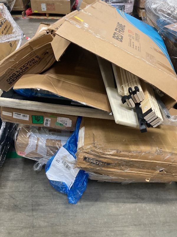 Photo 1 of ********no return no refund ********* pallet of different wooden items for example bed, mirrors, chairs, tables and much more returns are not accepted final sale
