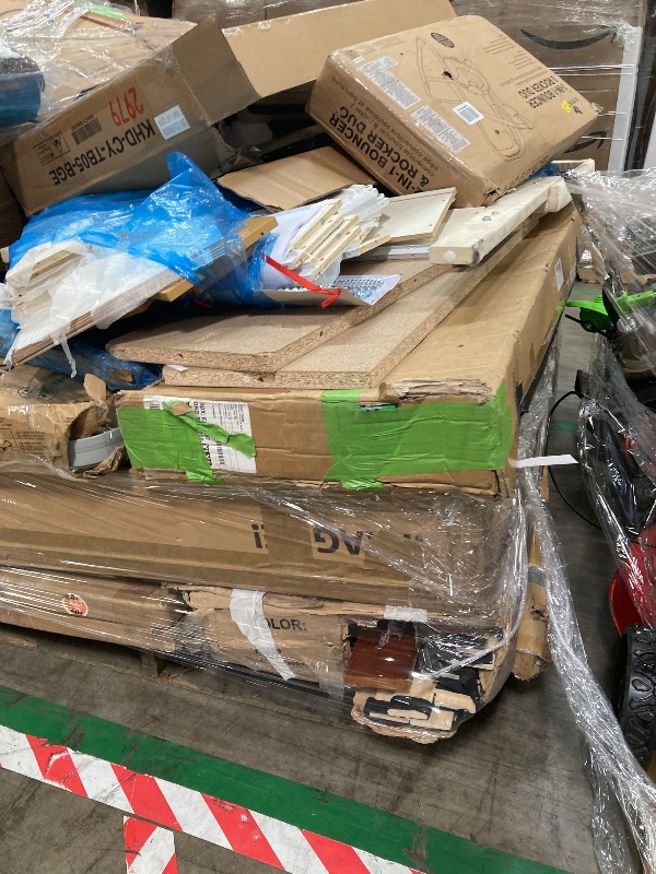 Photo 1 of ********no return no refund ********* pallet of different wooden items for example bed, mirrors, chairs, tables and much more returns are not accepted final sale