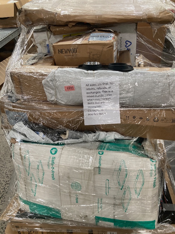 Photo 1 of ********no return no refund ********* pallet of different wooden items for example bed, mirrors, chairs, tables and much more returns are not accepted final sale