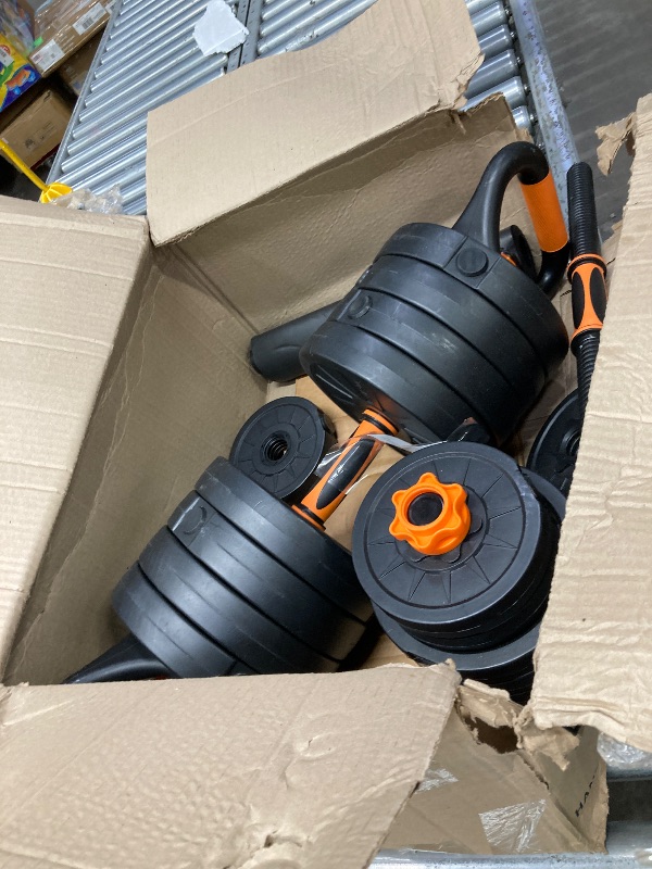 Photo 1 of **MISSING PARTS USED **** FIXTECH 66 Lbs Adjustable Dumbbell Set, 4 in 1 Weight Set, Dumbbell, Barbell, Kettlebell and Push-up, Home Gym Fitness Workout Equipment for Men and Women