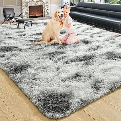 Photo 1 of **used***Ultra Soft Grey Rugs for Bedroom 4x6 Feet, Fluffy Shag Area Rugs for Living Room, Large Comfy Furry Rug for Boys Kids Baby Room Decor, Non Slip Nursery Rug Modern Indoor Fuzzy Floor Carpet