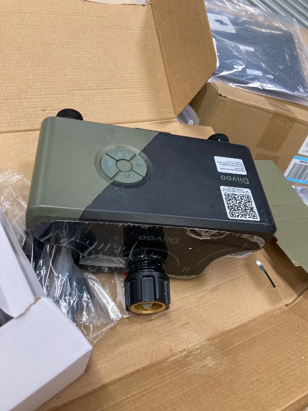 Photo 1 of ***used, missing parts *****Diivoo WiFi Water Timer 4 Outlets with Brass Inlet, Smart Sprinkler/Hose/Tap Timer Compatible with Alexa & 24 Irrigation Plans & Rain Delay, Garden Watering Systems Controller with 2 Watering Modes