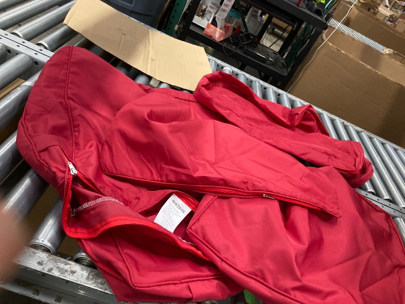 Photo 1 of ****4 cushions, two large and one small, and 5 red covers for the cushions*****HERMOCE Outdoor Deep Seating Cushion Set Waterproof & Fade Resistant Patio Furniture Cushions with Handle, (Red)