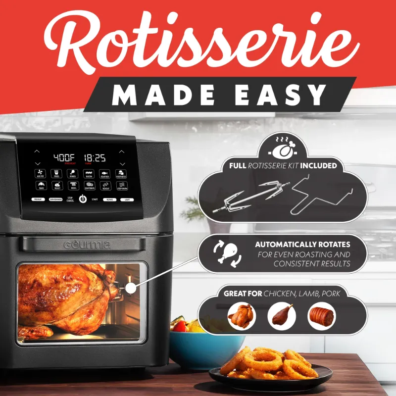 Photo 1 of ****HAS SOME BROKEN SIDES BUT SMALL**Gourmia 14qt All-in-One Digital Air Fryer, Oven, Rotisserie & Dehydrator