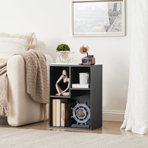 Photo 1 of **used missing parts VECELO Tier Bookcase with Storage Shelves, 21.3" Modern Bookshelf for Organizer Display Stand Home Office, Vertical or Horizontal, Black