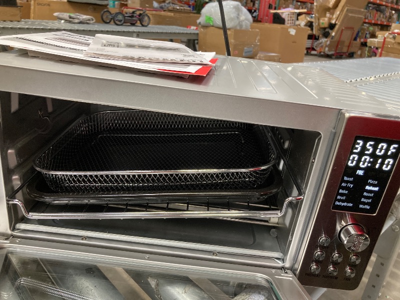 Photo 1 of  *used* Nuwave Bravo Air Fryer Toaster Smart Oven, 10-in-1 Countertop Convection, 1800 Watts, 21-Qt Capacity, 50°-450°F Temp Controls, Top and Bottom Heater Adjustments 0%-100%, PFAS Free, Stainless Steel