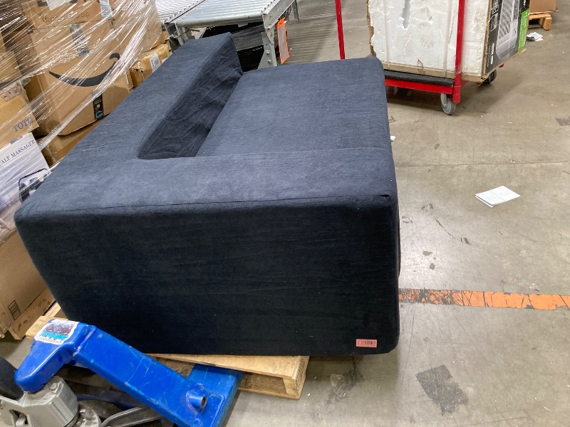 Photo 1 of  **USED**  ijuicy Convertible Floor Sofa BeThick Futon Sleeper Foam Couch, Velvet Folding WithOttomans, Upholstered Fold Out, Multifunctional Mattress - Dark BLACK