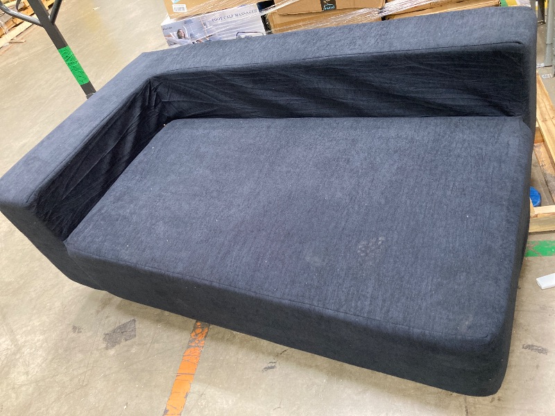 Photo 1 of  **USED**  ijuicy Convertible Floor Sofa BeThick Futon Sleeper Foam Couch, Velvet Folding WithOttomans, Upholstered Fold Out, Multifunctional Mattress - Dark BLACK