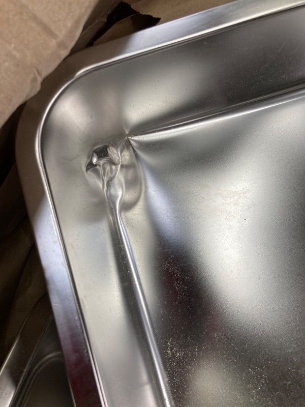 Photo 1 of  **THERE ARE TWO AND THERE IS ONE THAT HAS A SUMI SIDE**USED***IKITCHEN Stainless Steel Cat Litter Box, Large Metal Litter Pan for Cats, Kitty Litter Box Never Absorbs Odors, Low Side Entry Non Stick, Easy Clean 17.5 x 13.5 x 4 inches