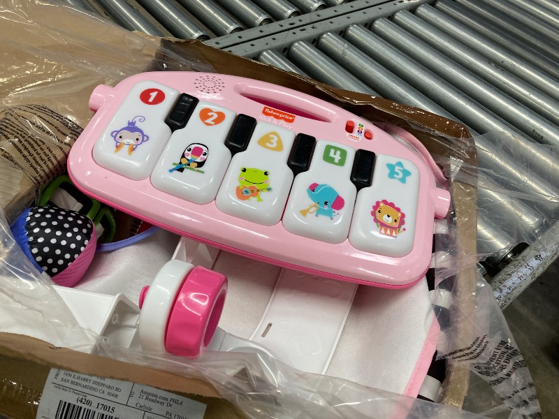 Photo 1 of **USED MISSSING PARTS **Fisher-Price Baby Musical Toy Set Glow and Grow Kick & Play Piano Gym Pink Playmat with 2 Rattle Maracas for Newborns Ages 0+ Months