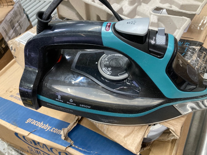 Photo 1 of ***USED***Rowenta Steam Force Stainless Steel Soleplate Steam Iron for Clothes 400 Microsteam Holes 1800 Watts Ironing, Fabric Steamer, Garment Steamer, Digital Display, Precision Tip DW9440