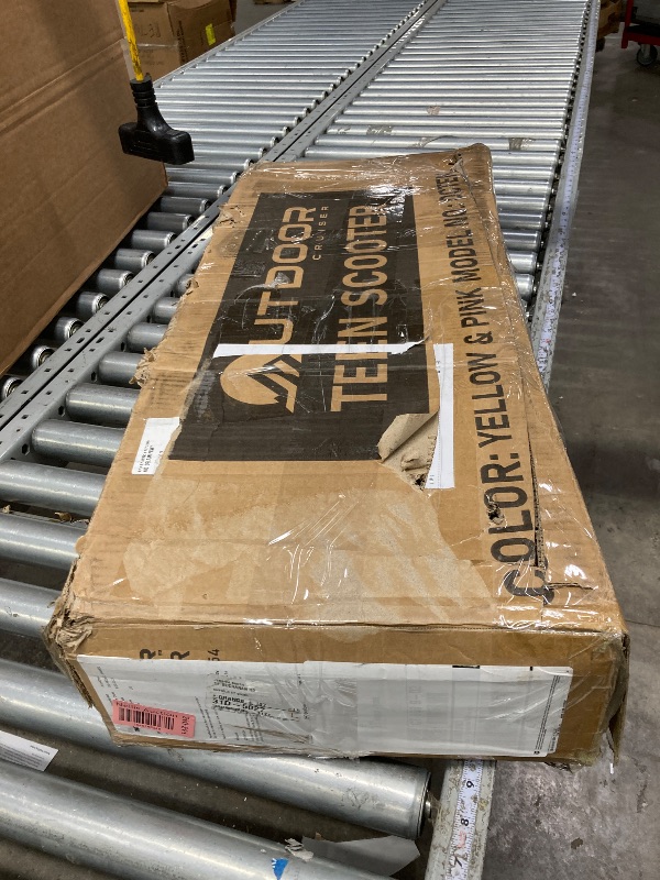 Photo 1 of **NOT TESTED BY H K DOES NOT HAVE THE CHARGERUSED  USED*** Outdoor Cruiser Kick Scooter for Ages 6+, for Kids, Teens, and Adults, Max Load 250 LBS, Foldable, 8-inch Big Wheels, Dual Suspension, 3 Adjustable Levels, Child Safety Approved, Yellow and Pink
