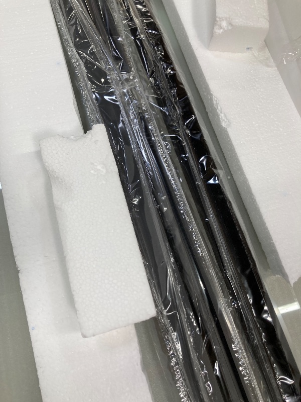 Photo 1 of *** missing parts  used***Bifold Shower Door, 35-36" W × 72" H Frameless Bathroom Glass Folding Shower Doors, Reversible Installation, 1/4" (6mm) Clear Tempered Glass Door for Walk-in Shower, Matte Black