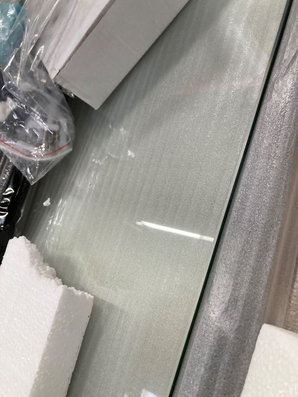 Photo 1 of *** missing parts  used***Bifold Shower Door, 35-36" W × 72" H Frameless Bathroom Glass Folding Shower Doors, Reversible Installation, 1/4" (6mm) Clear Tempered Glass Door for Walk-in Shower, Matte Black
