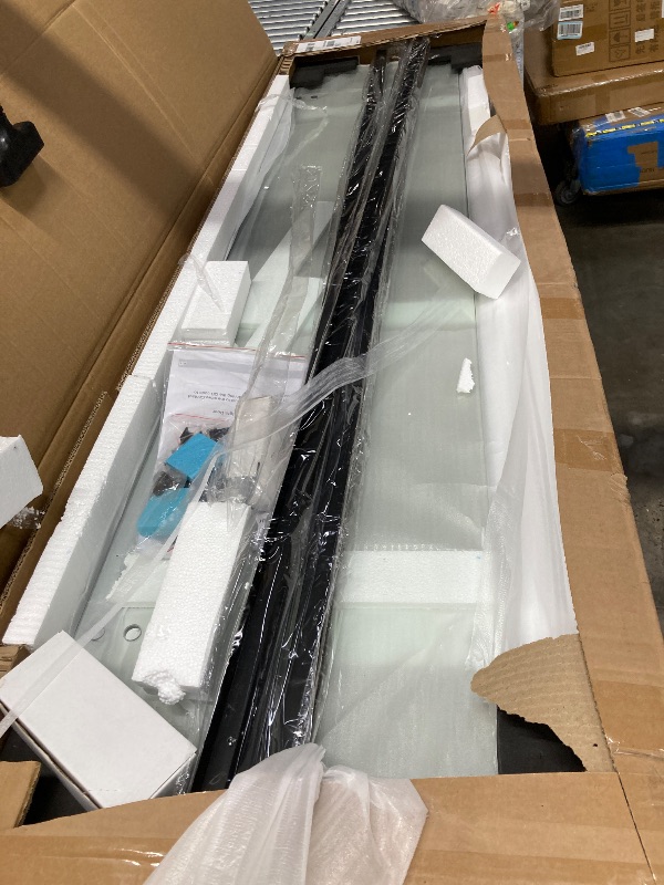 Photo 1 of *** missing parts  used***Bifold Shower Door, 35-36" W × 72" H Frameless Bathroom Glass Folding Shower Doors, Reversible Installation, 1/4" (6mm) Clear Tempered Glass Door for Walk-in Shower, Matte Black