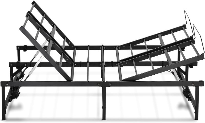 Photo 1 of ****misssing parts*** COMHOMA Adjustable Bed Frame King, Independent Head and Foot Incline, Adjustable Electric Bed Base with Remote Control, Easy Installation(King)