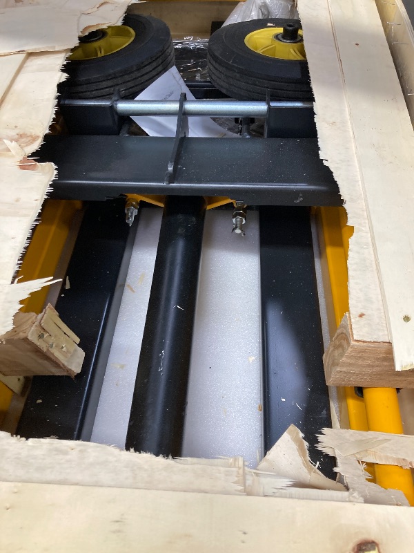 Photo 1 of **used missing parts** LuminaLiftCure Foldable Hydraulic Material Lift Dolly, 450lbs Lift Table Cart, Pallet Stacker Winch Stacker, Forklift with 35" Lift Height, Pallet Truck Dolly, Pallet Jack, Steel Platform x 1