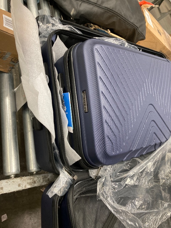 Photo 1 of ***used***Travelhouse 3 Piece Hardside Luggage Set Hardshell Lightweight TSA Lock Spinner Wheels Suitcase with Backpack and 5 Packing Cubes.Nav