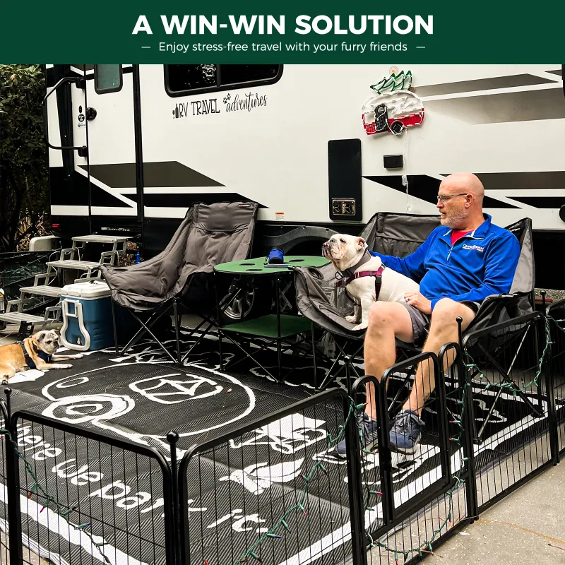 Photo 1 of ****   used misssing parts***XW Rollick Dog Playpen for Yard, RV Camping, 24 inch 16 Panels for Puppy and Small Dogs?Patented, Black