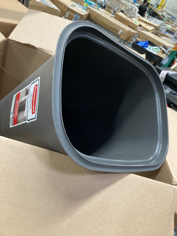 Photo 1 of ***It is used and is missing the top cover*****.   XW Rollick Dog Playpen for Yard, RV Camping, 24 inch 16 Panels for Puppy and Small Dogs?Patented, Black    Rubbermaid Spring Top Trash Can with Lid 13 Gallon Gray Plastic Garbage Bin for Home/Kitchen/Offi