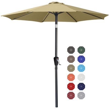 Photo 1 of ***used**ABCCANOPY 7.5ft Outdoor Market Hand Push Patio Umbrella 12+Colors Khaki