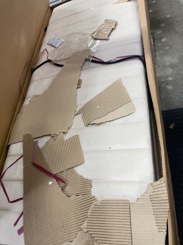 Photo 1 of ** Missing Parts ** Yaheetech Full Size Bed Frame with USB Charging Station and Storage Shelf/Upholstered Headboard Platform Bed with Wing Side/Wooden Slats Support/Noise Free/No Box Spring Needed/Easy Assembly, Beige