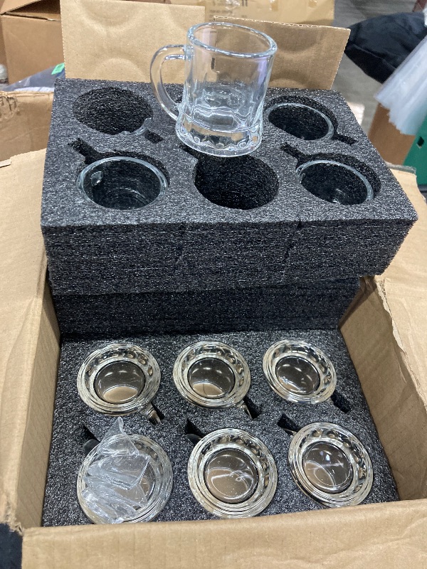 Photo 1 of **Out of this 24 pack, 2 shot glasses are currently broken. Please see all photos attached. **

JUXINGDAZYF Plastic Beer Mug 2 Oz, 24 PCS Mini Beer Mug Shot Glasses, Heavy Base Clear Mini Beer Mugs, Small Plastic Shot Cups for Party Drink, Beer, Whiskey, 